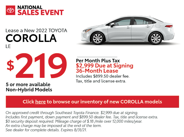 Toyota Lease Specials | Seminole Toyota